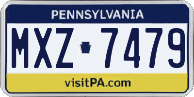 PA license plate MXZ7479