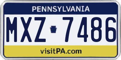 PA license plate MXZ7486