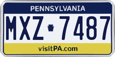 PA license plate MXZ7487