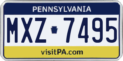 PA license plate MXZ7495