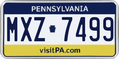 PA license plate MXZ7499