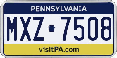 PA license plate MXZ7508