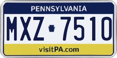 PA license plate MXZ7510