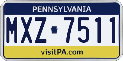 PA license plate MXZ7511