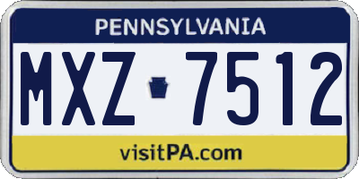 PA license plate MXZ7512