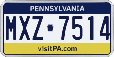 PA license plate MXZ7514