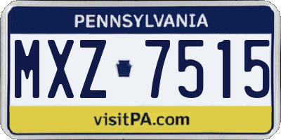 PA license plate MXZ7515
