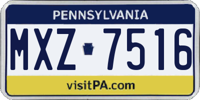 PA license plate MXZ7516