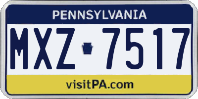 PA license plate MXZ7517