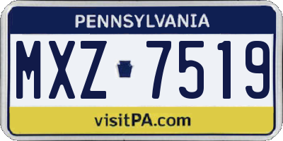 PA license plate MXZ7519