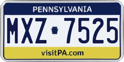 PA license plate MXZ7525