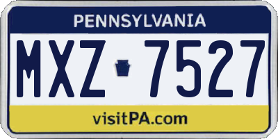 PA license plate MXZ7527
