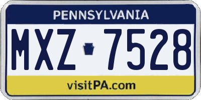 PA license plate MXZ7528