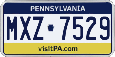 PA license plate MXZ7529