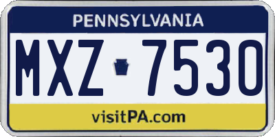 PA license plate MXZ7530