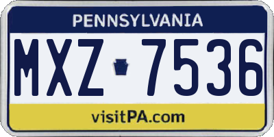 PA license plate MXZ7536