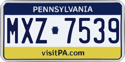 PA license plate MXZ7539