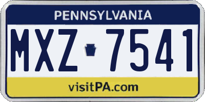 PA license plate MXZ7541