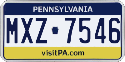 PA license plate MXZ7546