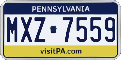 PA license plate MXZ7559