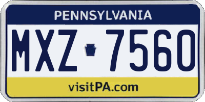 PA license plate MXZ7560