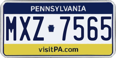 PA license plate MXZ7565