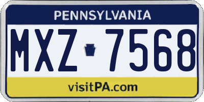 PA license plate MXZ7568