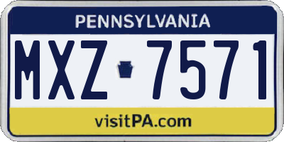 PA license plate MXZ7571