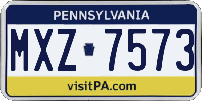 PA license plate MXZ7573