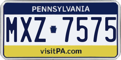 PA license plate MXZ7575