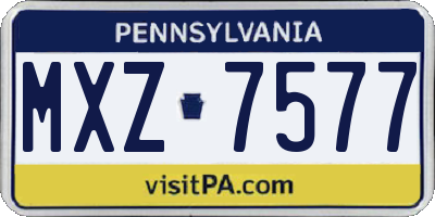 PA license plate MXZ7577