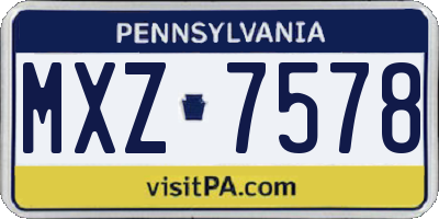 PA license plate MXZ7578