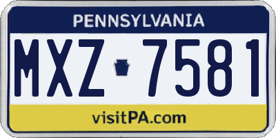 PA license plate MXZ7581