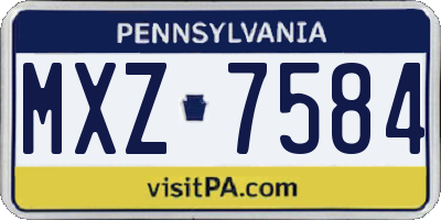 PA license plate MXZ7584