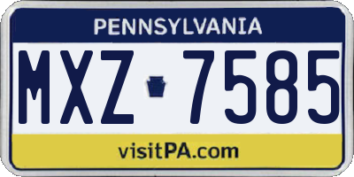 PA license plate MXZ7585