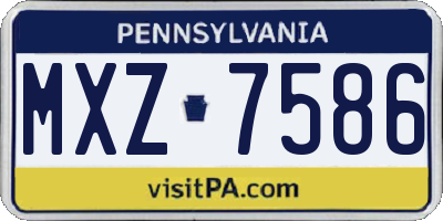 PA license plate MXZ7586