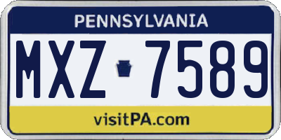PA license plate MXZ7589
