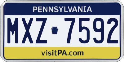 PA license plate MXZ7592