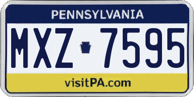 PA license plate MXZ7595
