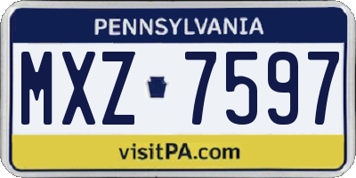 PA license plate MXZ7597