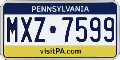 PA license plate MXZ7599