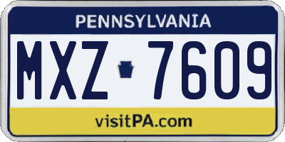 PA license plate MXZ7609