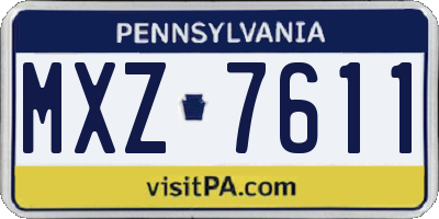 PA license plate MXZ7611