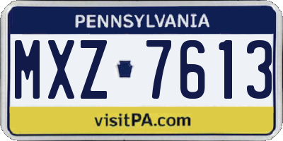 PA license plate MXZ7613