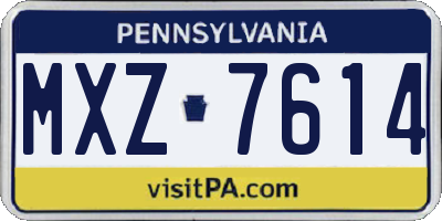 PA license plate MXZ7614