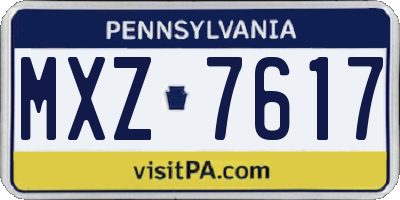 PA license plate MXZ7617