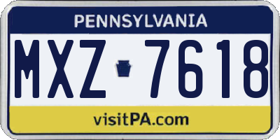PA license plate MXZ7618
