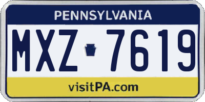 PA license plate MXZ7619