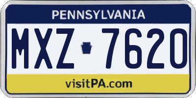 PA license plate MXZ7620