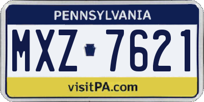 PA license plate MXZ7621